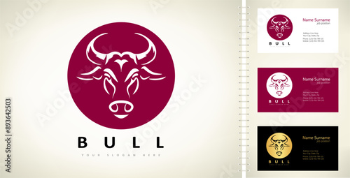 Bull head logo vector. Animal design
