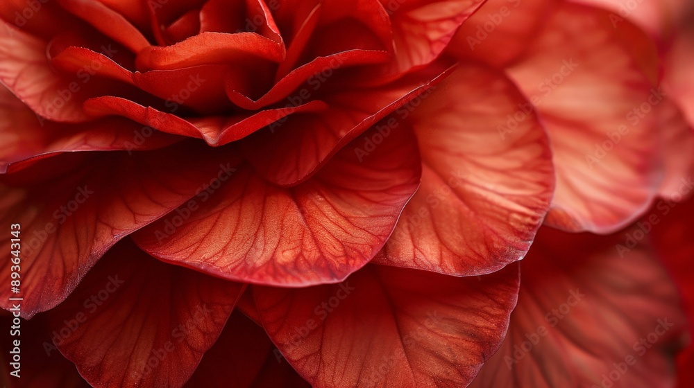 Close-up of a red begonia with lush petals