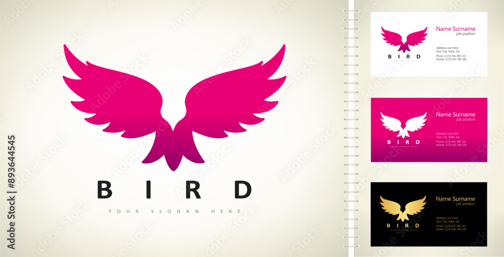 Bird logo vector. Bird in flight design Bird logo vector. Bird in flight design