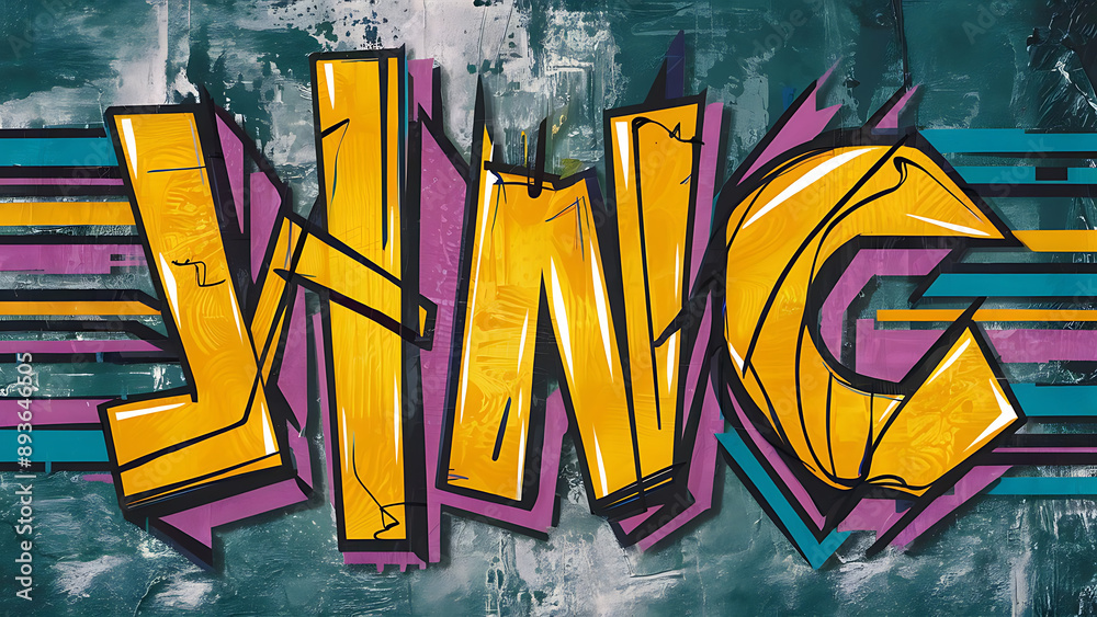Obraz premium Dynamic street art mural