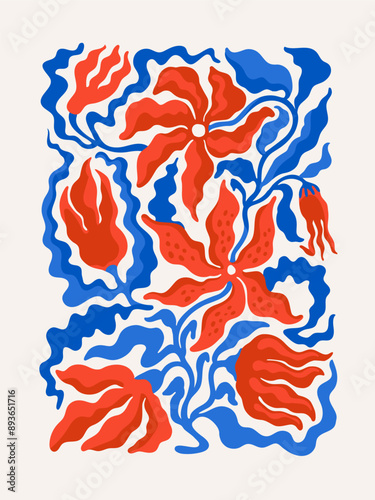 Modern Matisse Inspired Floral Vector posters