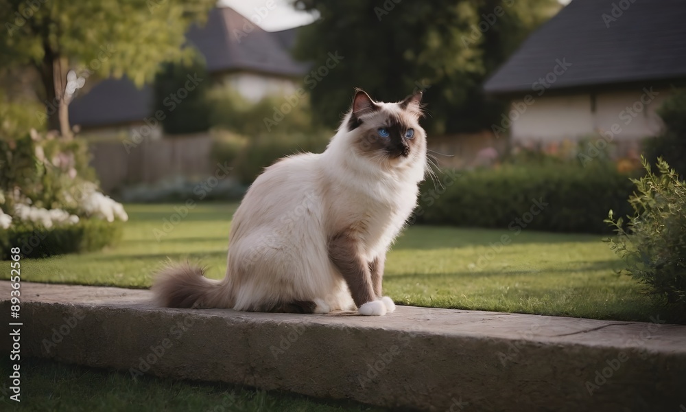 Ragdoll cat at a garden Ragdoll cat at a garden