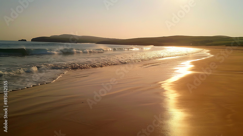 Serene Sunset Over Ocean Waves  © Thawatchai