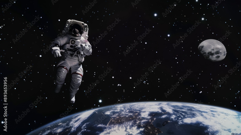 Obraz premium Astronauts exploring outer space