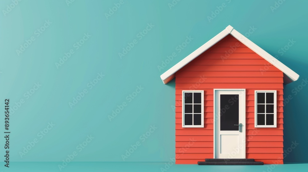 Foreclosure, house with foreclosure sign, flat design illustration Foreclosure, house with foreclosure sign, flat design illustration