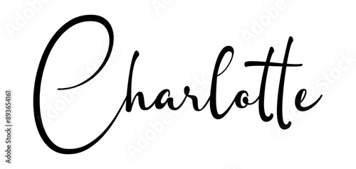 Charlotte - colore nero - parola nome scritta - ideale per websites, presentazioni, biglietti, banners, sweatshirt, stampe, cricut, silhouette, sublimazioni, etichette, adesivi