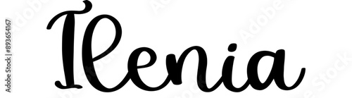 Ilenia -  colore nero - parola nome scritta - ideale per websites, presentazioni, biglietti, banners, sweatshirt, stampe, cricut, silhouette, sublimazioni, etichette, adesivi
