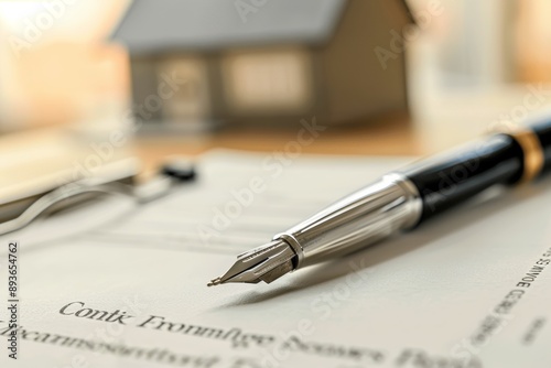 Close-Up of Property Exchange Agreement Signing in Professional Office Setting for Real Estate Transactions