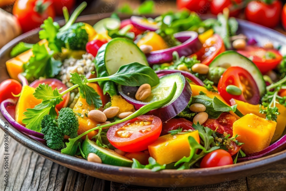 Delicious Salad with Fresh Vegetables and Herbs. Delicious Salad with Fresh Vegetables and Herbs.