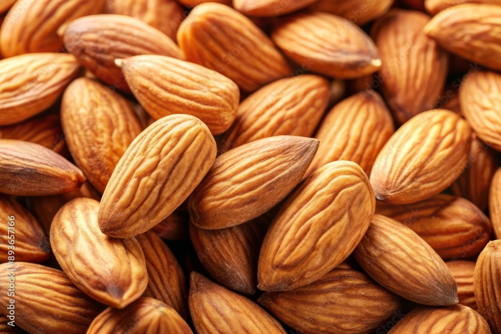 Close-up of Almonds, Texture of Almonds, Almond Macro. Close-up of Almonds, Texture of Almonds, Almond Macro.