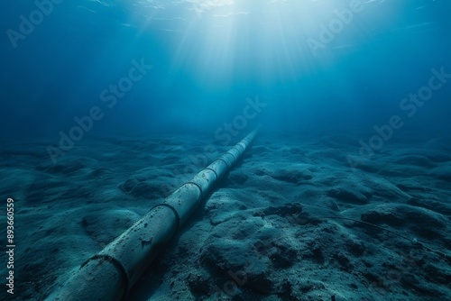 undersea cables stretching across ocean photo