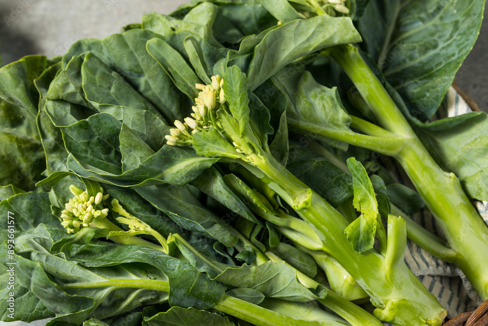 Raw Green Organic Asian Chinese Broccoli Raw Green Organic Asian Chinese Broccoli