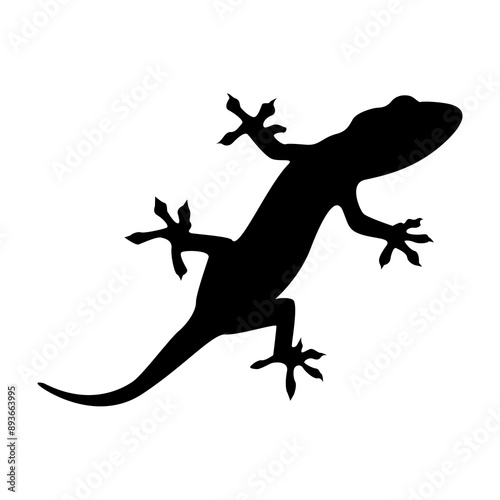 House lizard silhouette isolated on white background, home lizard logo design, with vector logo design. type of lizard or gecko logo