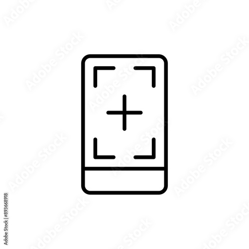 Mobile wireframe outline icons, minimalist vector illustration ,simple transparent graphic element .Isolated on white background