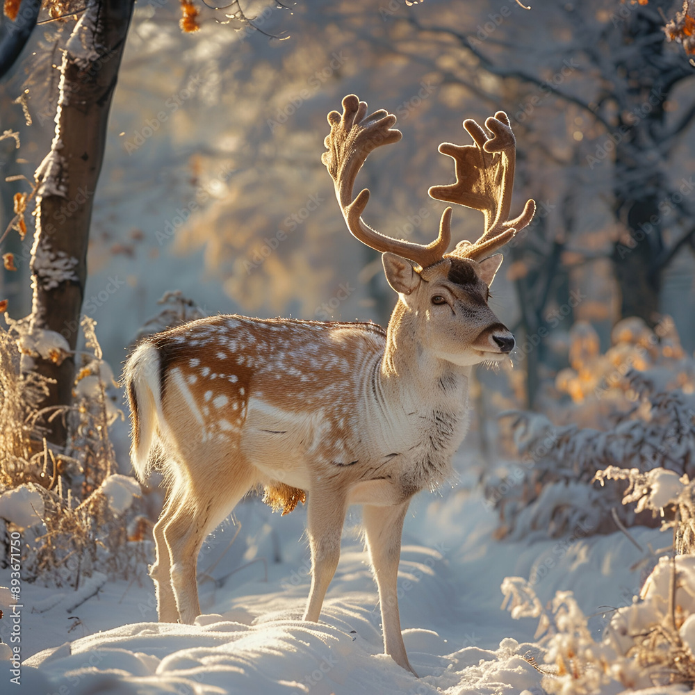 Obraz premium Majestic deer in nature Beautiful deer animal world animal day