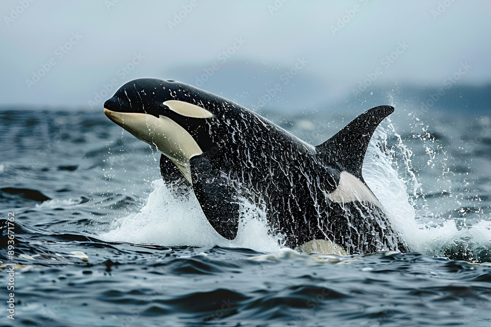 Fototapeta premium Dolphin lying in the water