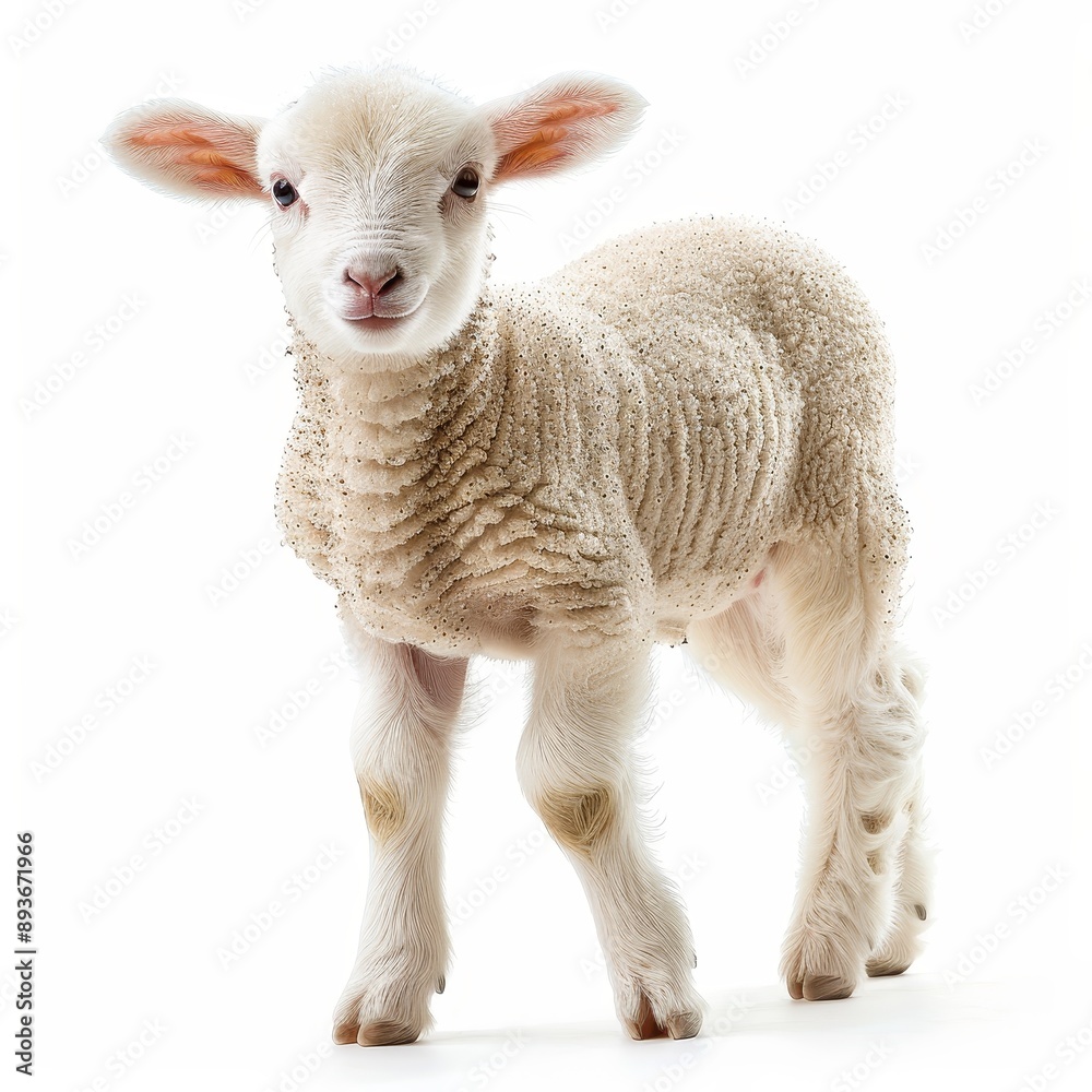Fototapeta premium Cute little lamb looking for a new home!