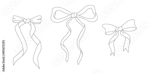 Four simple outline drawings of different bow tie styles.