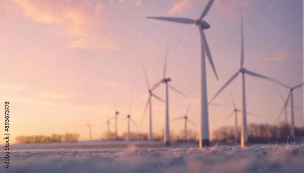 Obraz premium Electricity generation and alternative energy: renewable wind turbine power with sustainable windmill innovation