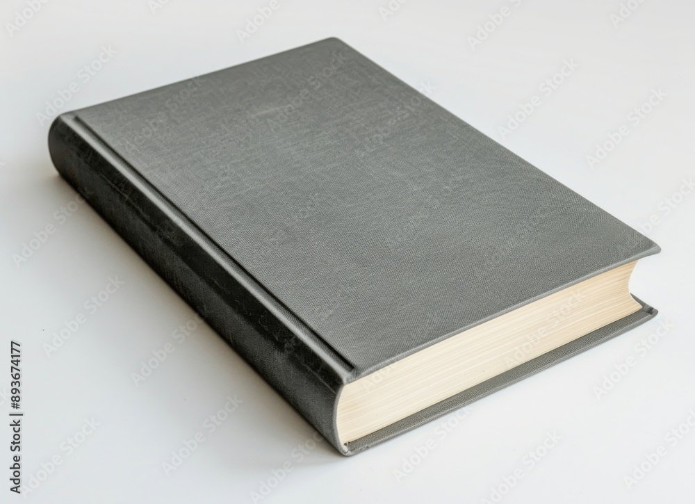 custom made wallpaper toronto digitala closed book with blank grey cover on a white background, top view