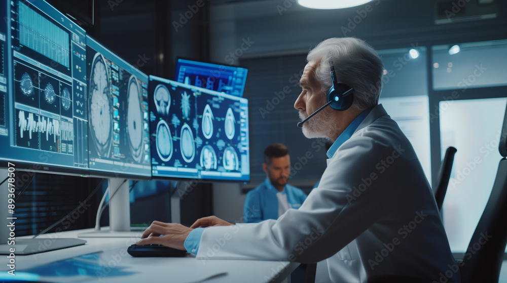 Healthcare AI Specialist Using AI to Diagnose a Patient. Healthcare AI Specialist Using AI to Diagnose a Patient.
