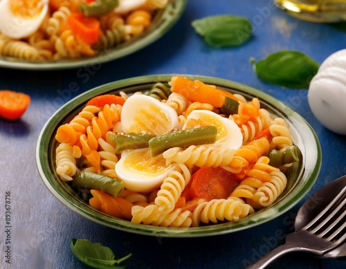 Dutch Mimolette egg pasta salad