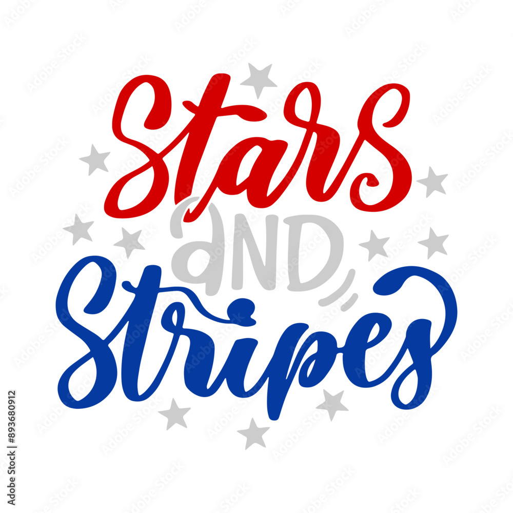 Obraz premium American patriotic quote lettering vector illustration isolated. 4th of July typography design. 4th of july quotes patriotic, Lettering text print for cricut, Design for shirt.