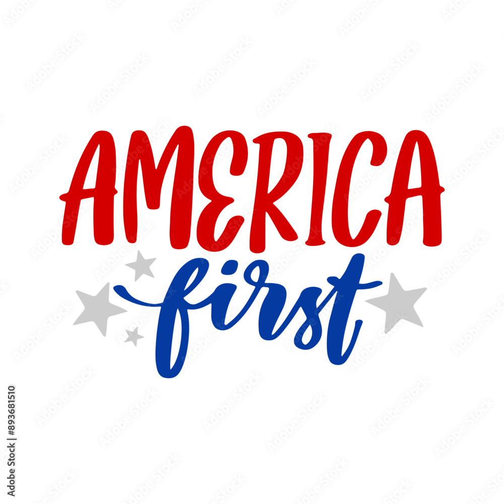 Obraz premium American patriotic quote lettering vector illustration isolated. 4th of July typography design. 4th of july quotes patriotic, Lettering text print for cricut, Design for shirt.