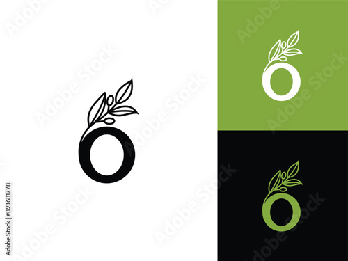 olive vector icon logo design. letter o symbol 