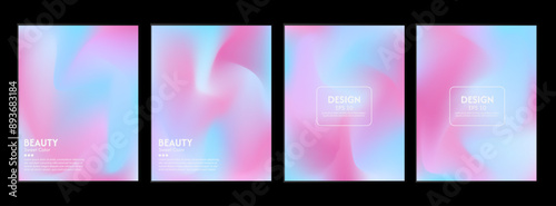 Colorful abstract wave background. Collection of variations. soft pastel colors. Gradient mesh. Modern design template for poster, advertising banner, brochure, flyer, cover, website. Vector image