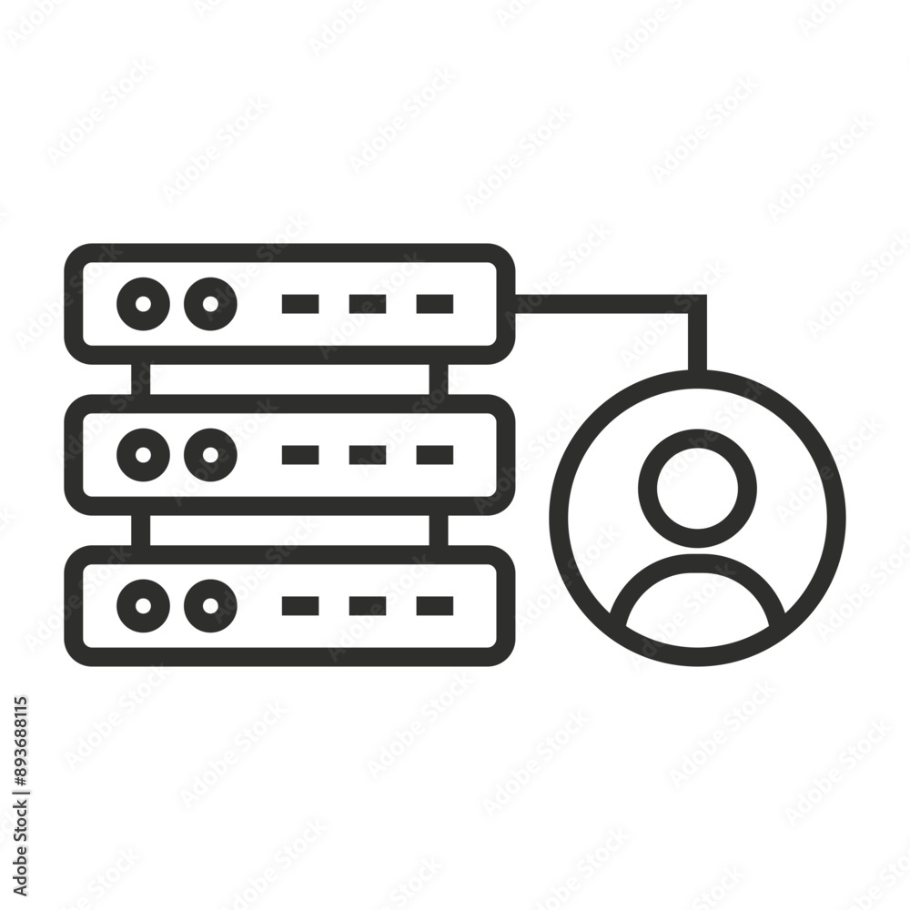 User Profile with Database describes stored individual data outline icon, editable vector illustration and transparent graphic element. Isolated on white background User Profile with Database describes stored individual data outline icon, editable vector illustration and transparent graphic element. Isolated on white background