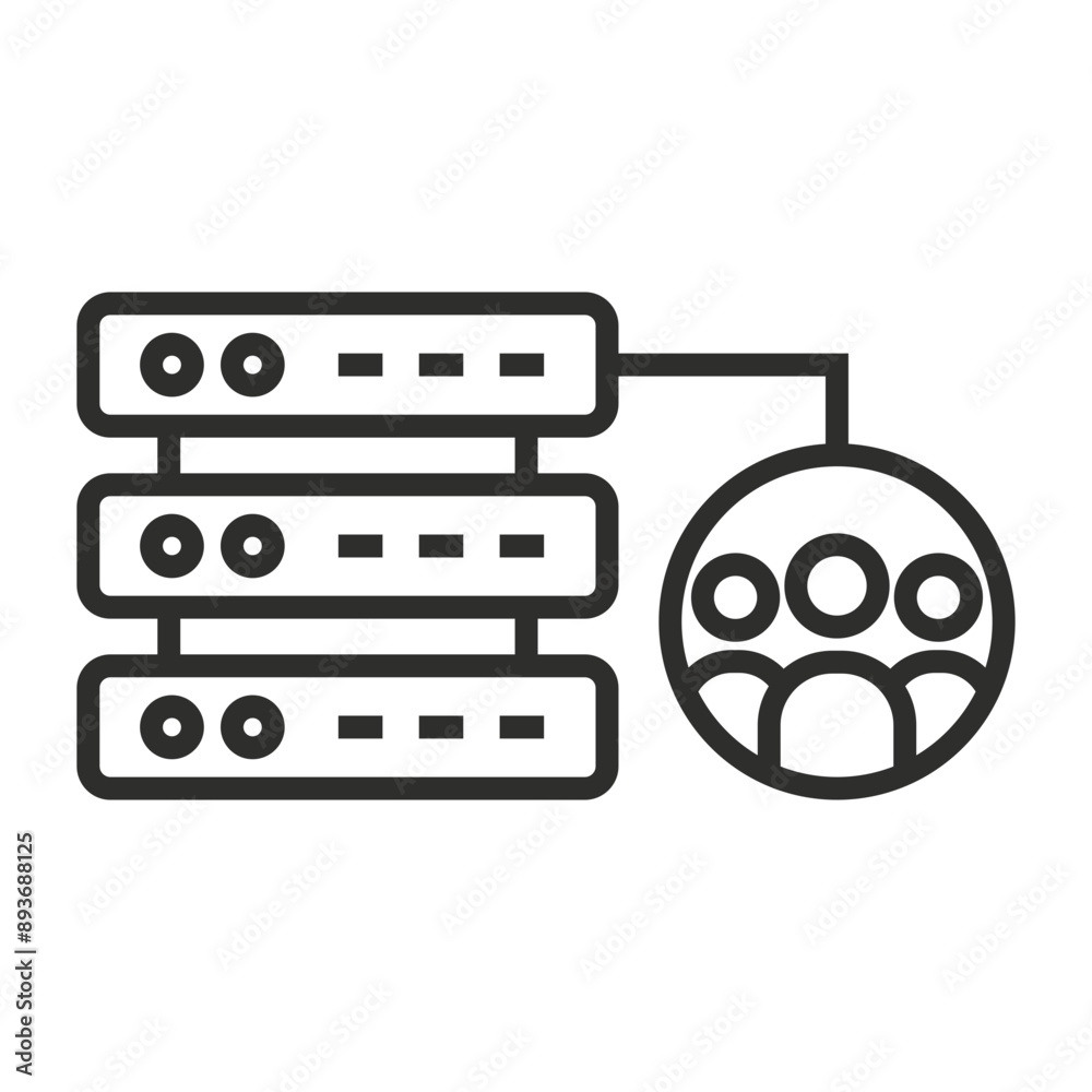 User Group Profile with Database shows group data analysis outline icon, editable vector illustration and transparent graphic element. Isolated on white background User Group Profile with Database shows group data analysis outline icon, editable vector illustration and transparent graphic element. Isolated on white background