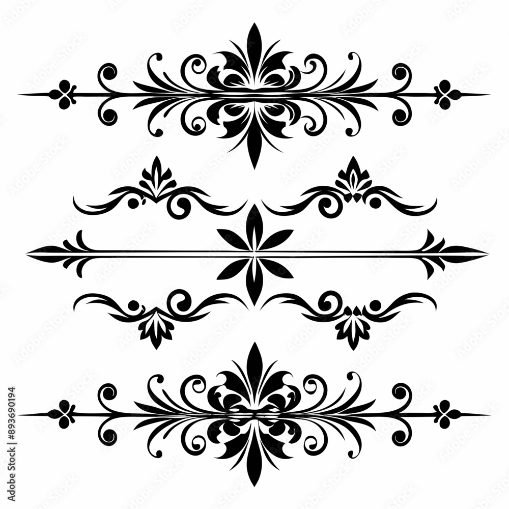 graphic with a black elegant plant ornament on an isolated background graphic with a black elegant plant ornament on an isolated background