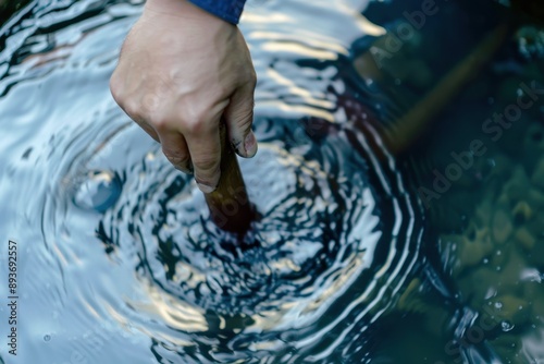 Fixing common household drain issues with a hand plunger when the main subject is blurred