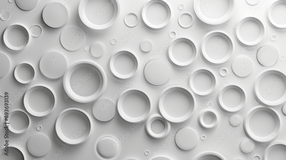 A white background with many circles of different sizes A white background with many circles of different sizes