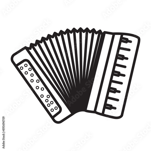 Accordion icon Black line art vector logo