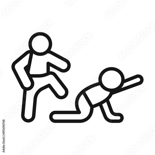 abandonment icon Black line art vector logo