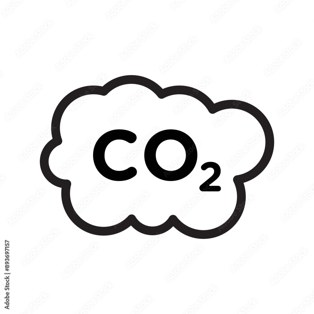 co2 gas carbon dioxide icon Black line art vector logo co2 gas carbon dioxide icon Black line art vector logo