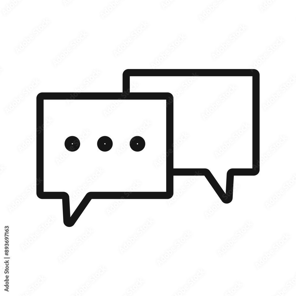 Naklejka premium Comment icon Black line art vector logo