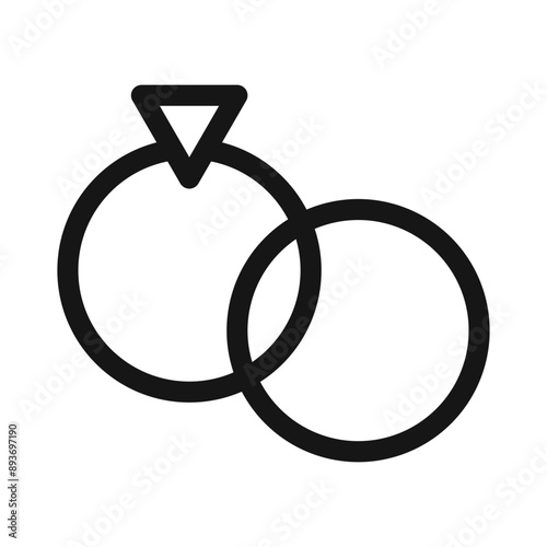 Couple Ring icon Black line art vector logo