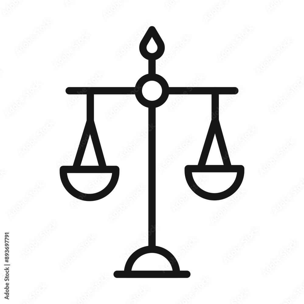 Law scale icon Black line art vector logo Law scale icon Black line art vector logo