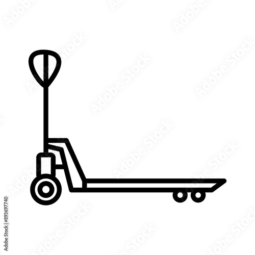 Hand pallet jack icon (2) Black line art vector logo