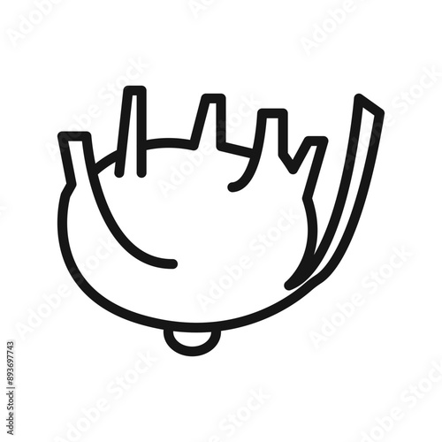 kohlrabi icon Black line art vector logo