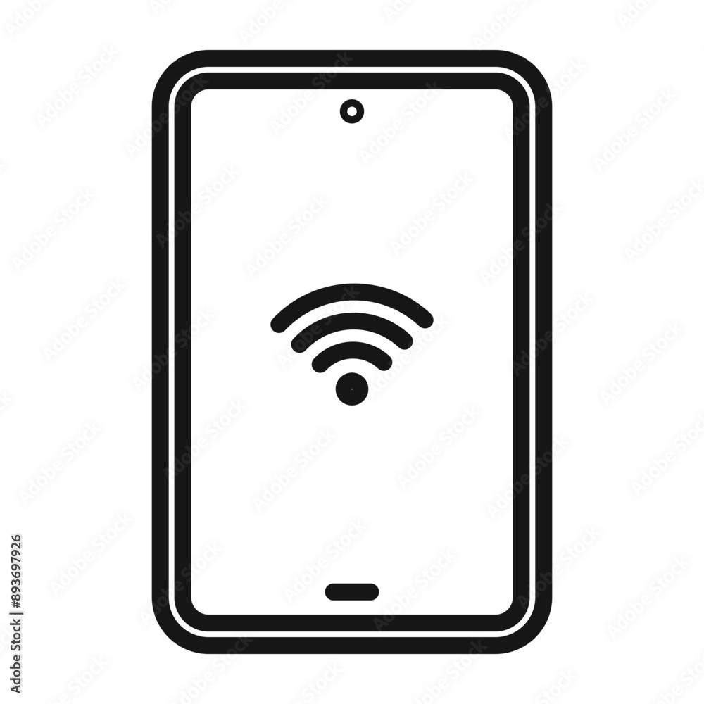 Mobile Internet icon Black line art vector logo Mobile Internet icon Black line art vector logo