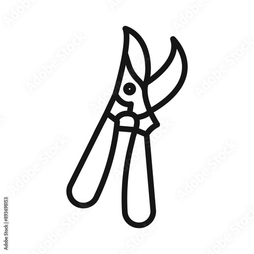 pruner icon Black line art vector logo