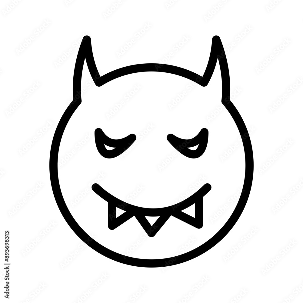 satan evil icon Black line art vector logo satan evil icon Black line art vector logo