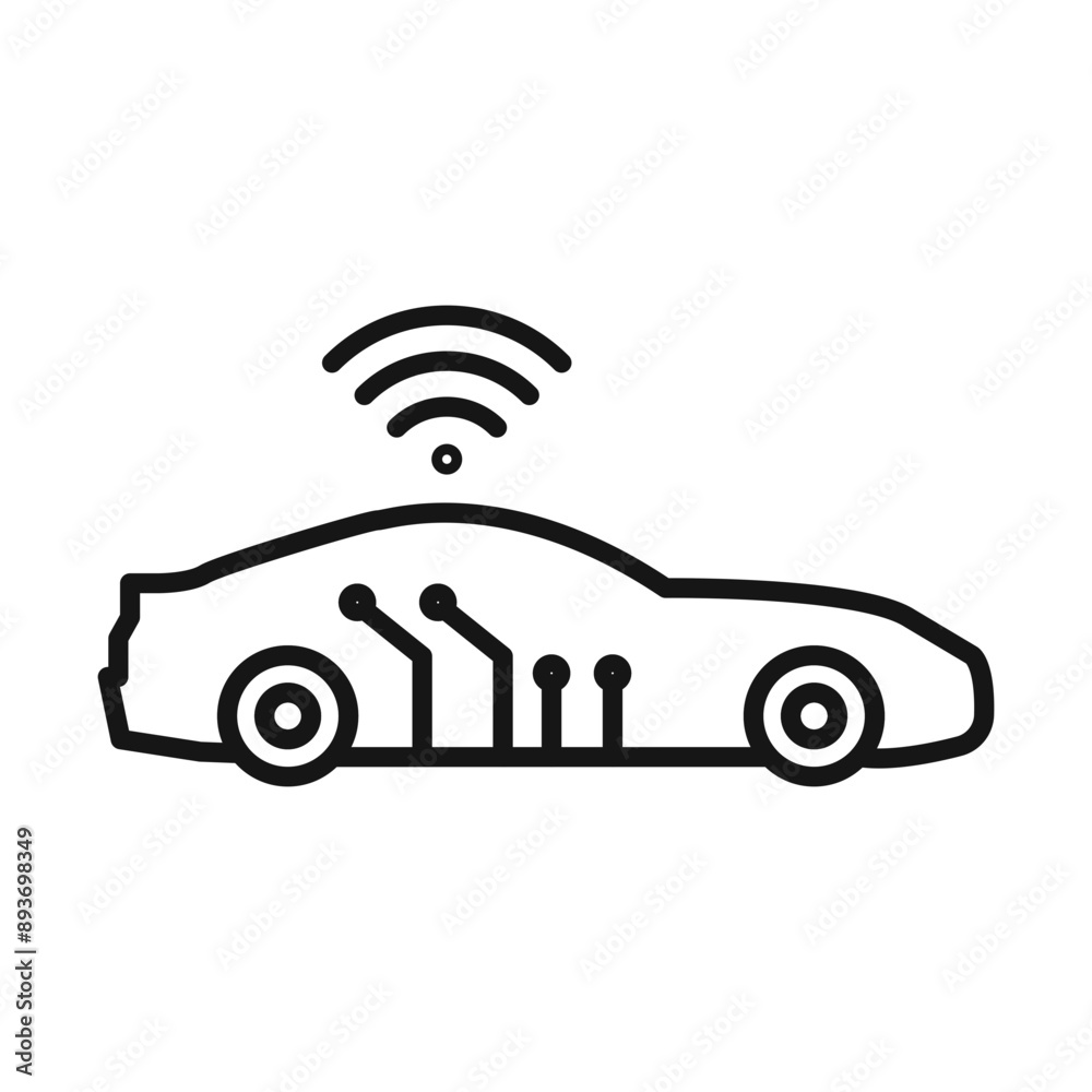 Smart car icon Black line art vector logo Smart car icon Black line art vector logo