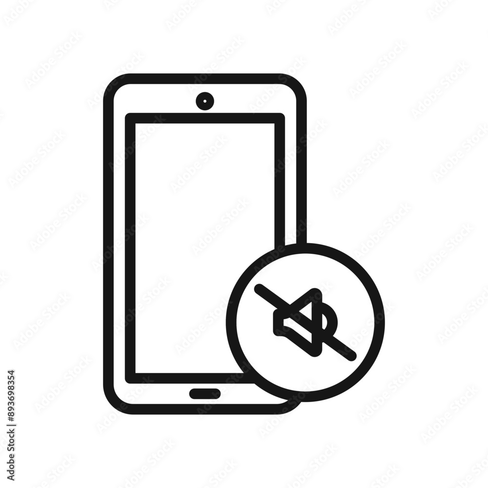 silent phone icon Black line art vector logo silent phone icon Black line art vector logo