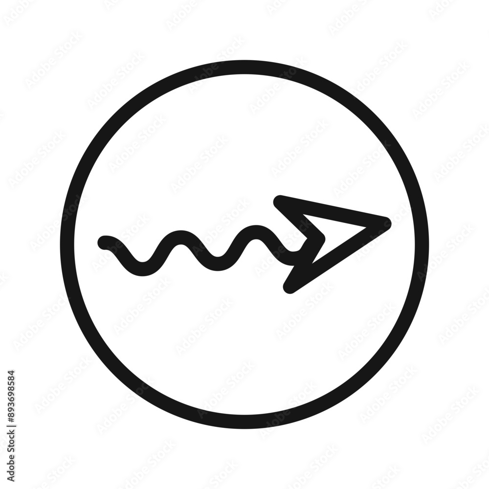undulating arrow icon Black line art vector logo undulating arrow icon Black line art vector logo