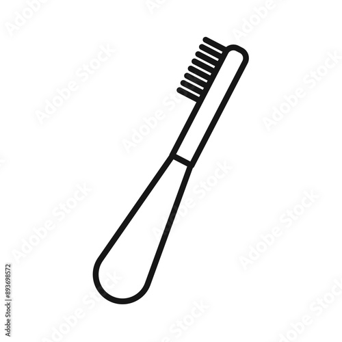 tooth brush icon Black line art vector logo